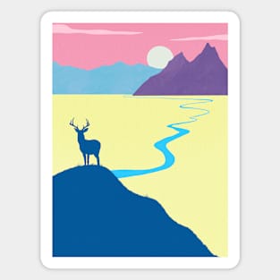 Landscape with Deer Magnet